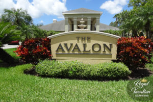 Front entrance to Avalon condo complex